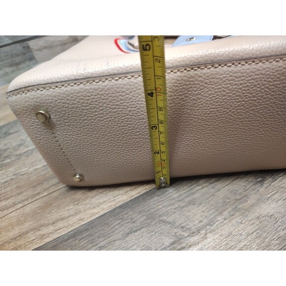 Kate Spade Beige Leather Small Eva Embroidered Tote Purse Whimsical Chic Preppy - Picture 14 of 15